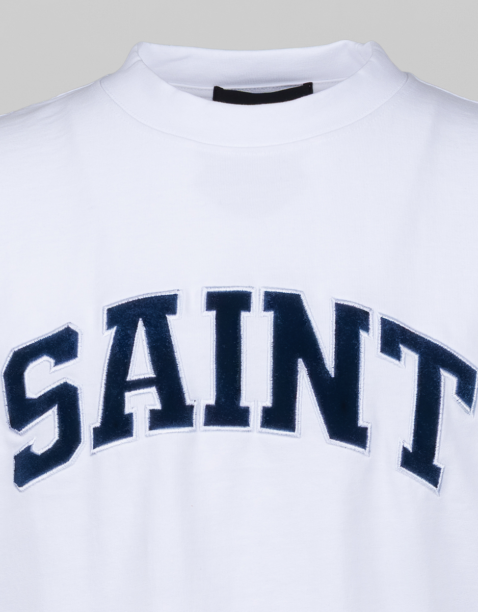 Saint Heavyweight Navy Patch White Tee
