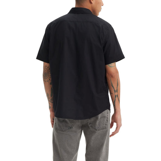 Pocket standard short sleeves shirt - jet black