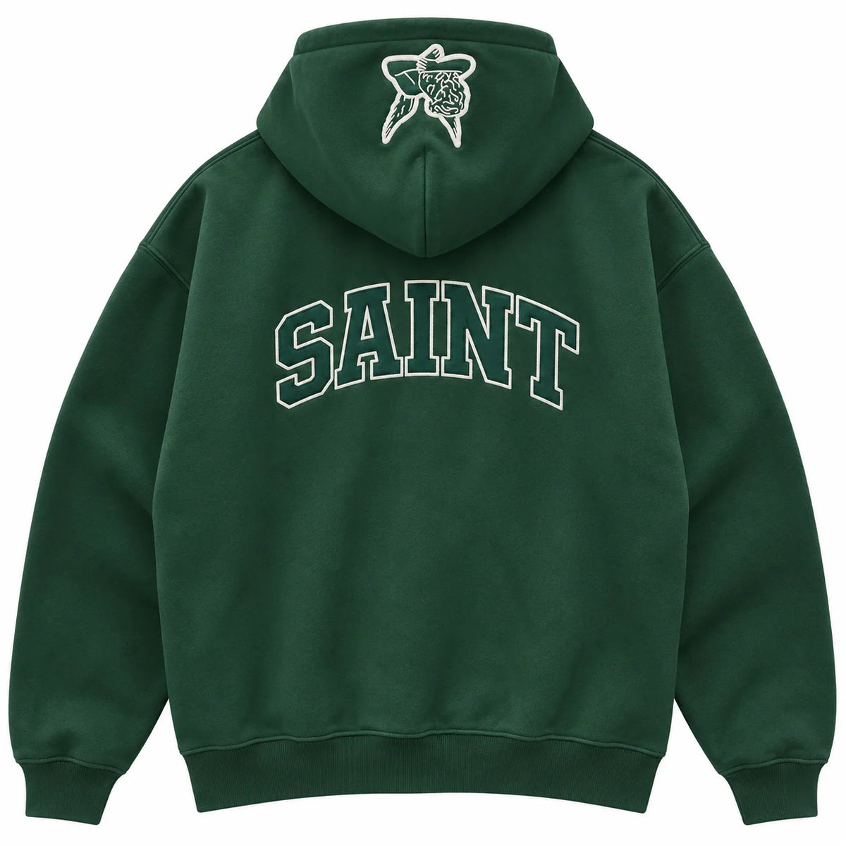 Sweat à capuche Zippé SAINT signature - Vert forêt