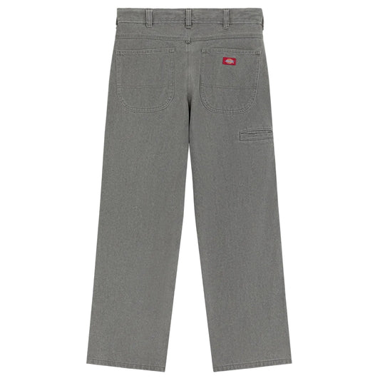 Double knee loose straight jeans - Grey wash tinted