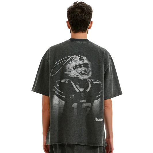 JOSH ALLEN BLUR TEE - Faded Black