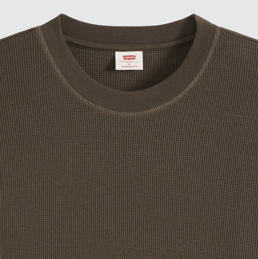 Long Sleeve Standard Fit Thermal Shirt - Coffee