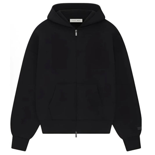 ESSENTIALS Sweat à capuche zipée - noir/Blanc