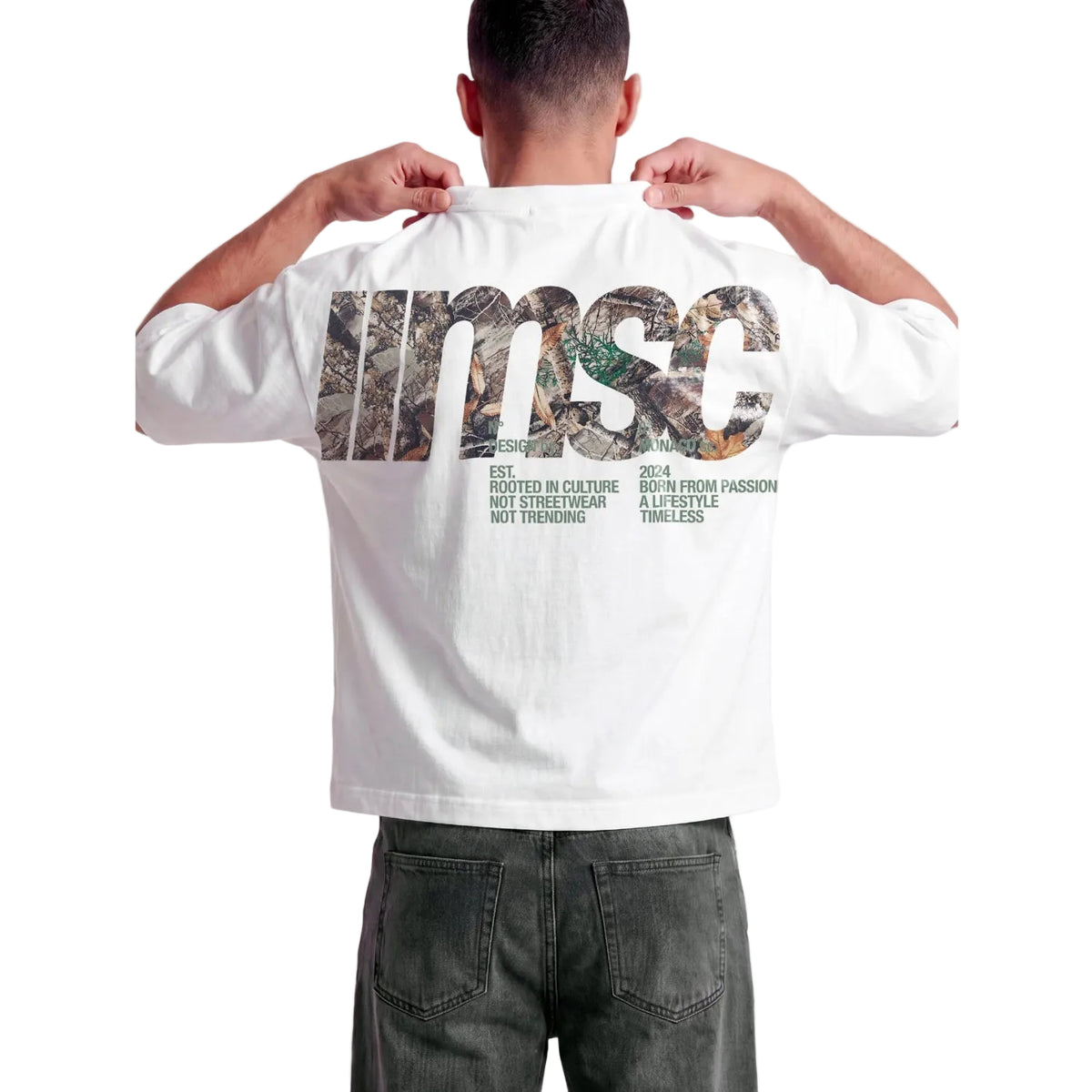 T-SHIRT LABEL CAMO - Blanc