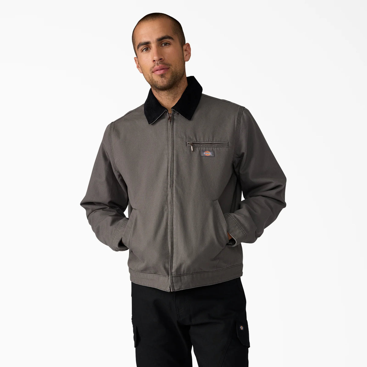 Blanket Lined Duck Canvas Jacket - Grey