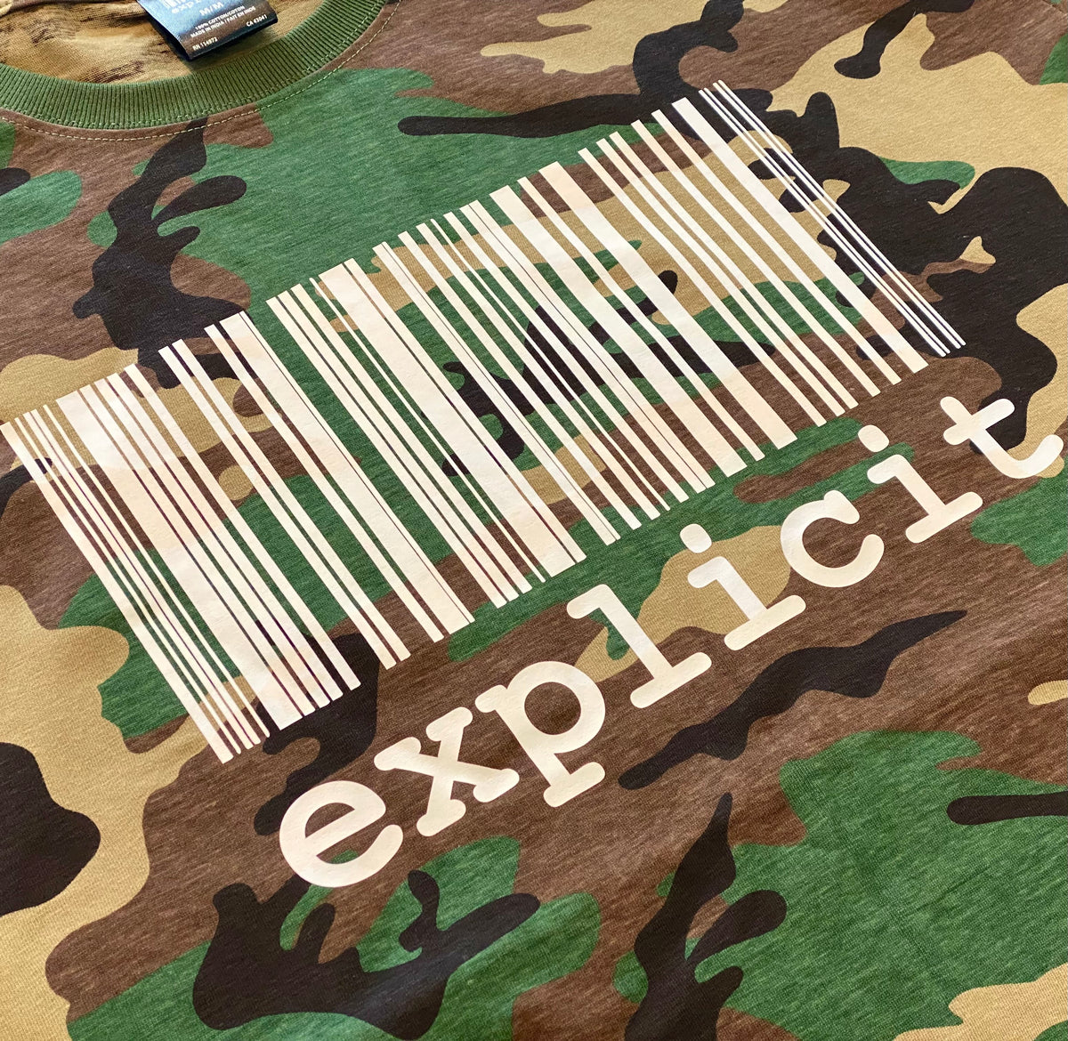 T-shirt explicit BARCODE green Camo – Québec Streetwear