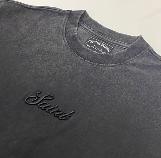 Saint signature Tee - Washed gray