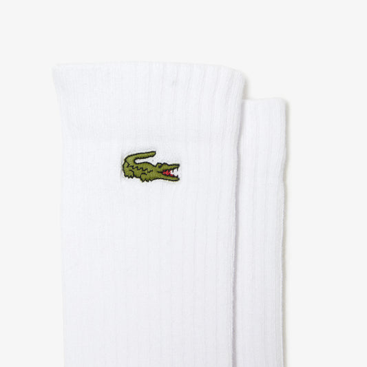 Lot de 3 paires de chaussettes hautes Lacoste Sport - Blanc