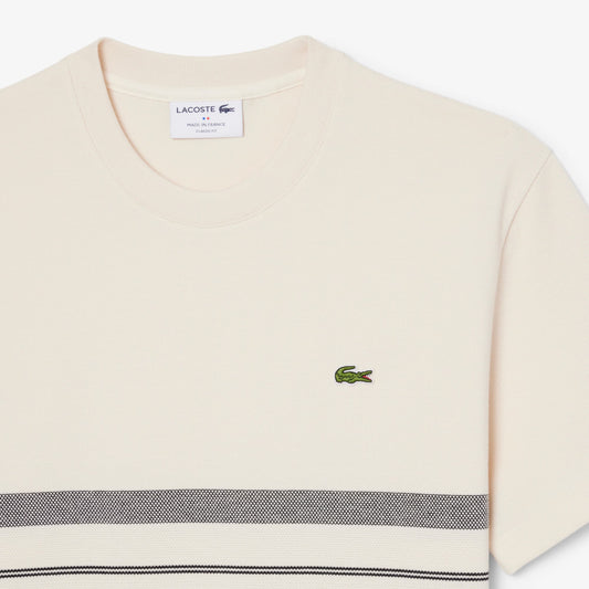 T-shirt en Piqué rayé fabriqué en France - Crème