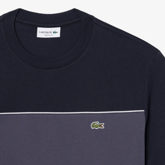 T-shirt en coton à blocs de couleur - Noir / Gris Foncé