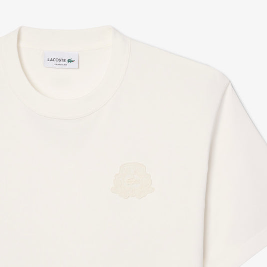 T-shirt jersey épais blason brodé - Blanc