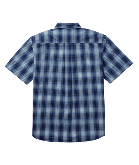 Chemise manches courtes à carreaux - Bleu