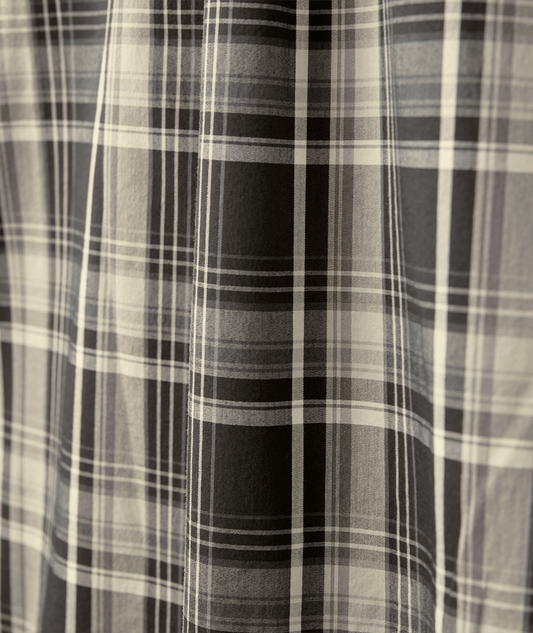 Chemise manches courtes à carreaux - NOIRE