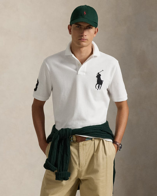 Polo en maille Big Pony - Blanc/noir