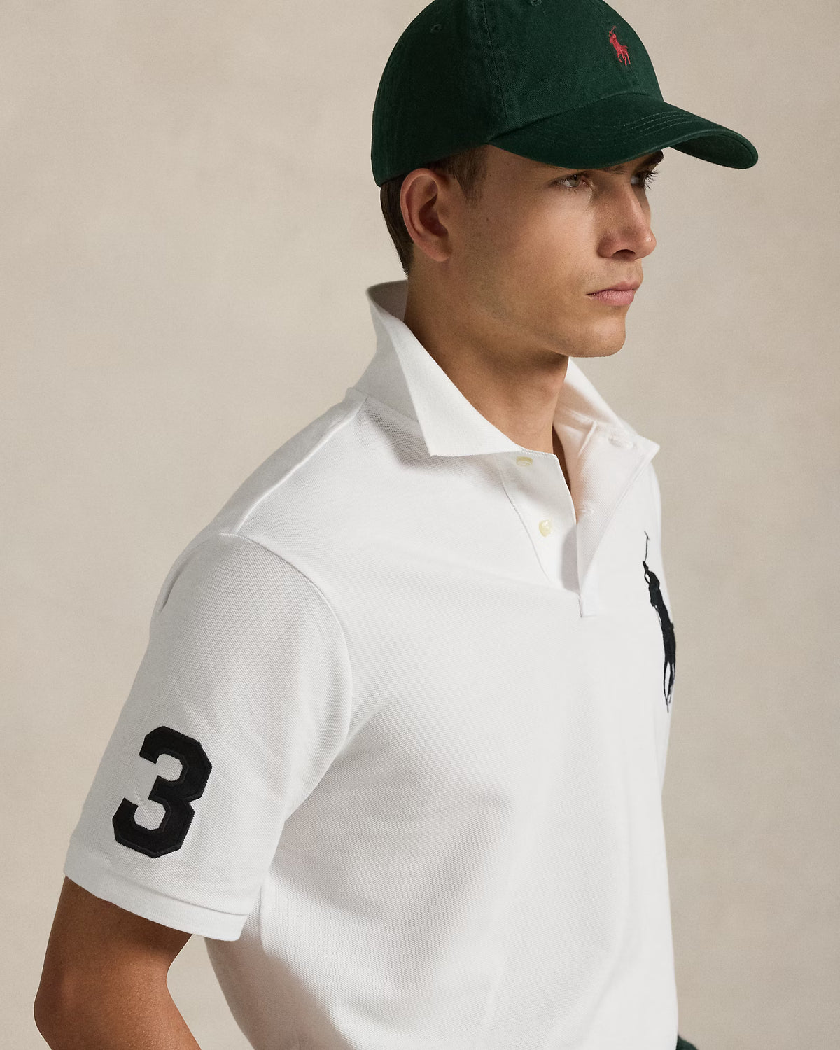 Polo en maille Big Pony - Blanc/noir