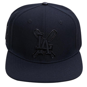 Los Angeles Dodgers Triple Black Logo Snapback Hat