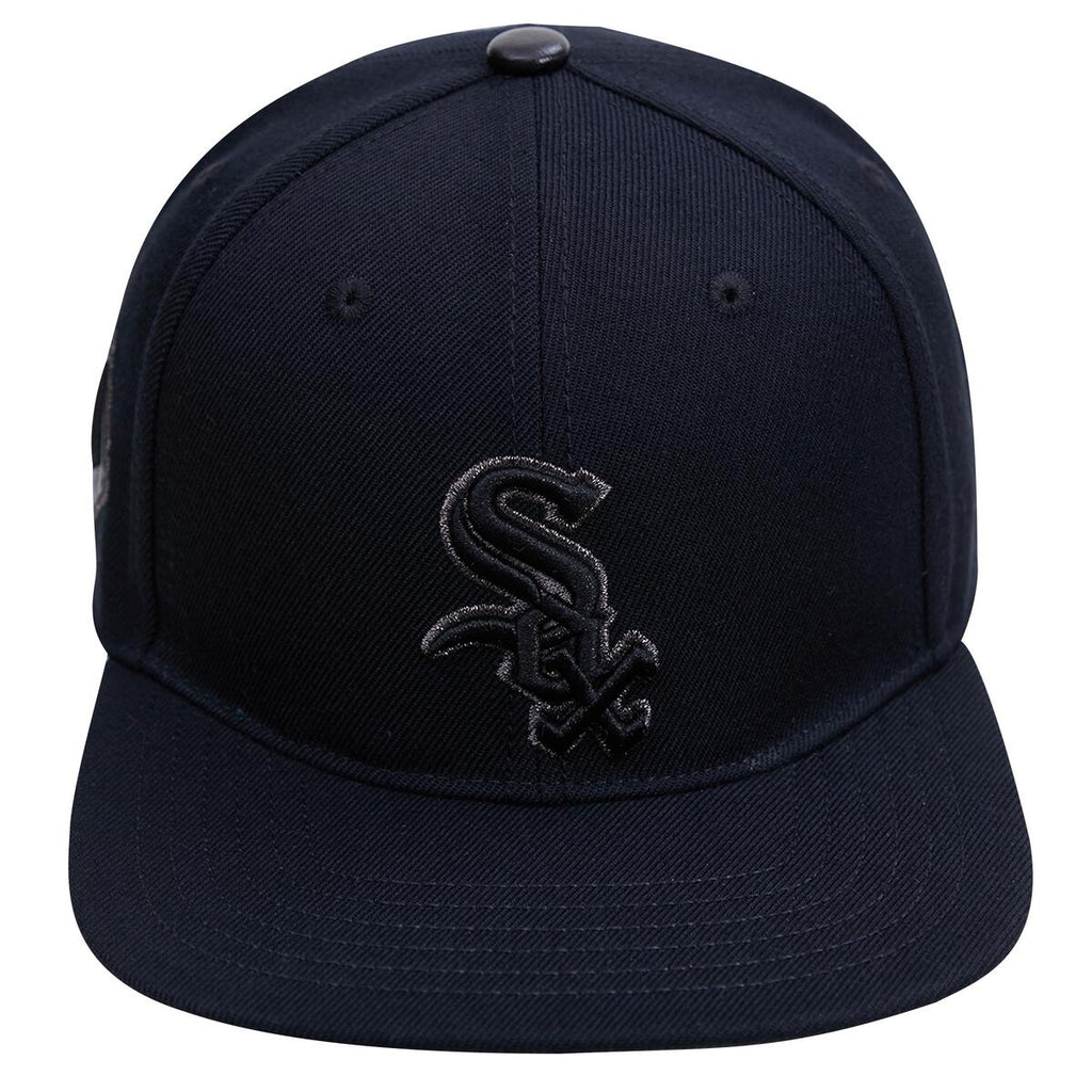 Chicago White Sox Triple Black Logo Snapback Hat