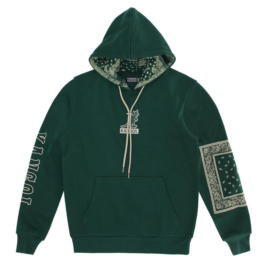 Boxed Out Paisley Hoodie Forest Green