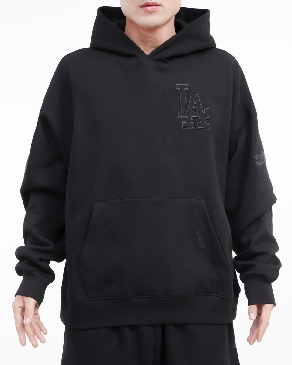 MLB LOS ANGELES DODGERS NEUTRAL DROP SHOULDER MEN'S PO HOODIE - Black