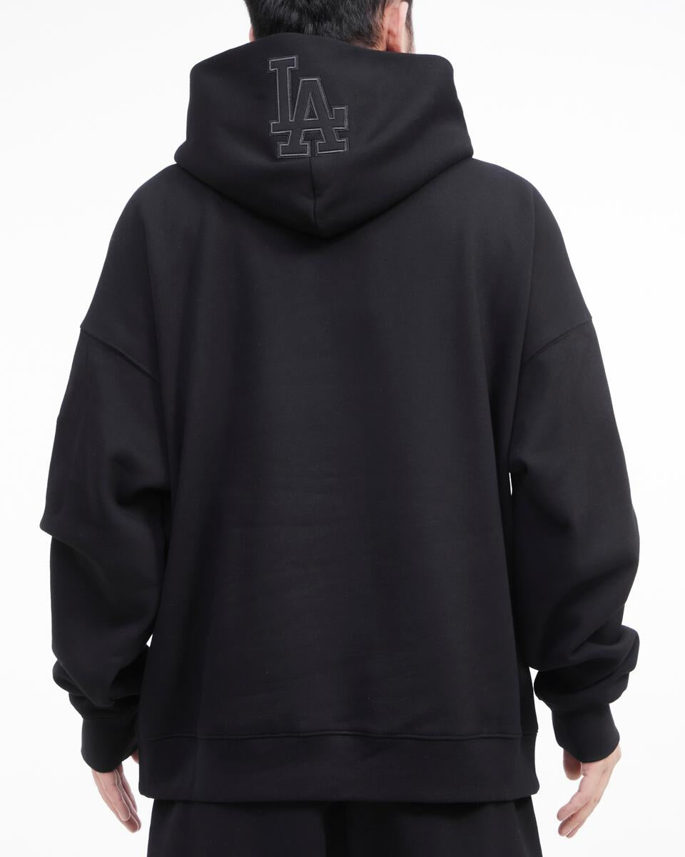 MLB LOS ANGELES DODGERS NEUTRAL DROP SHOULDER MEN'S PO HOODIE - Black