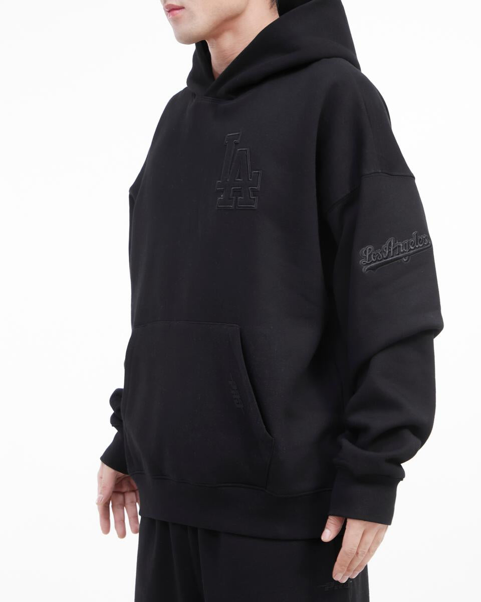 MLB LOS ANGELES DODGERS NEUTRAL DROP SHOULDER MEN'S PO HOODIE - Black