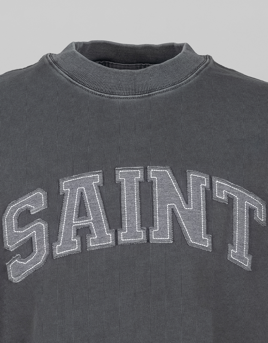 Saint Heavyweight Grey Patch Charcoal Tee