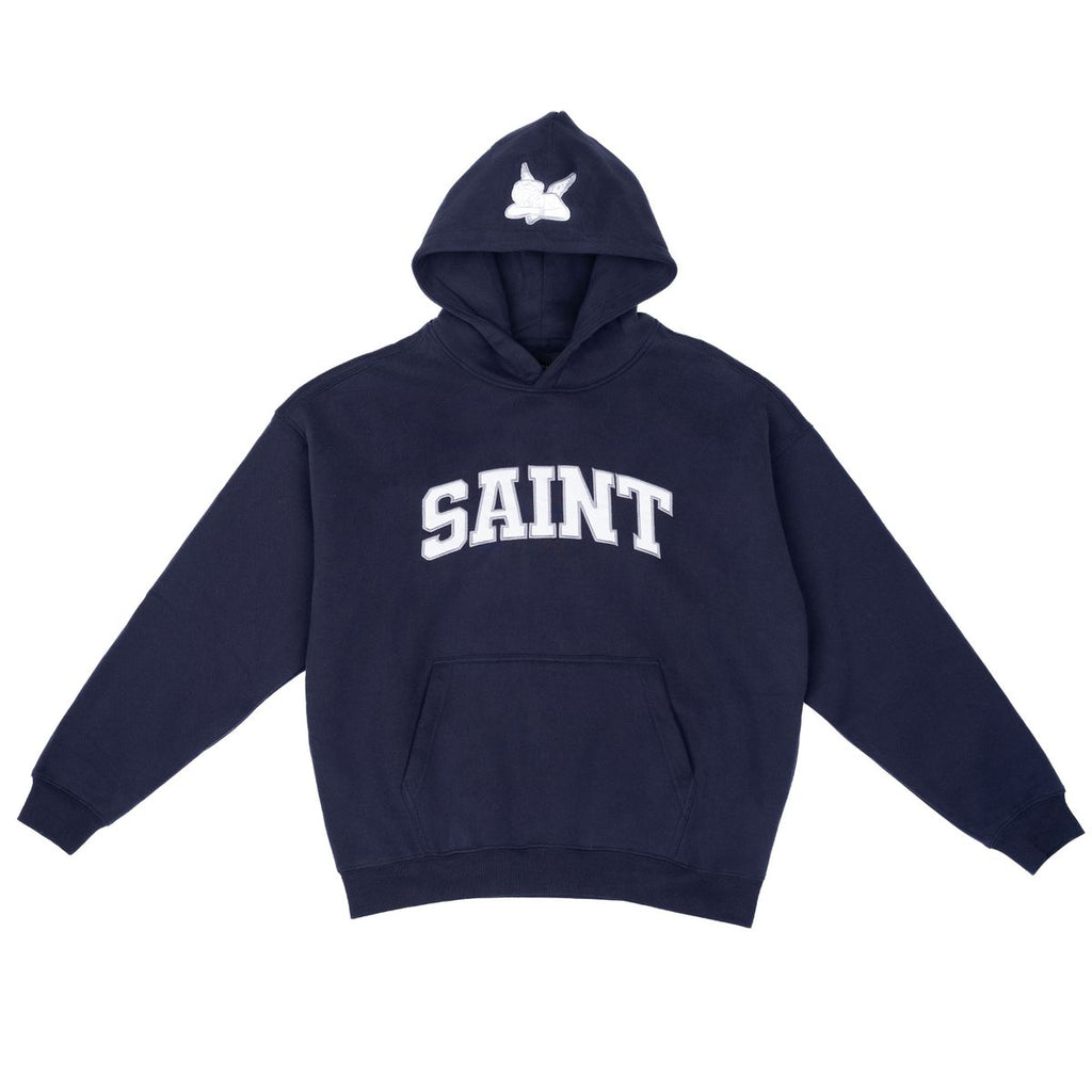 Hoodie- Saint Logo Navy-WHT