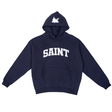 Hoodie- Saint Logo Navy-WHT