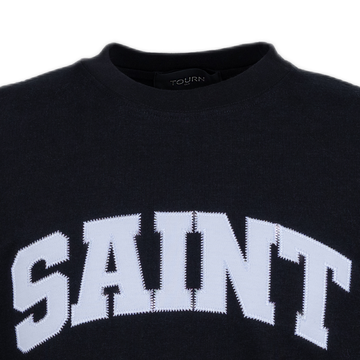 Saint Heavyweight Tee Black/WHT Patch
