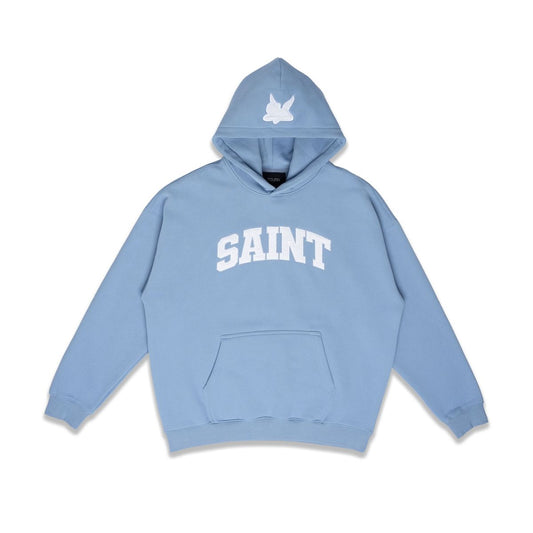 Hoodie- Saint Logo - Ski Blue/WHT