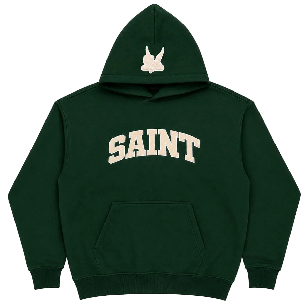 Sweat à capuche Saint Logo - Vert forêt / crème