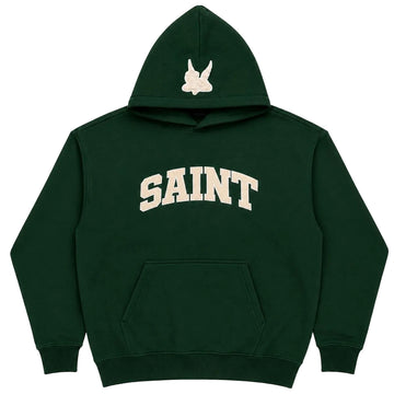 Sweat à capuche Saint Logo - Vert forêt / crème