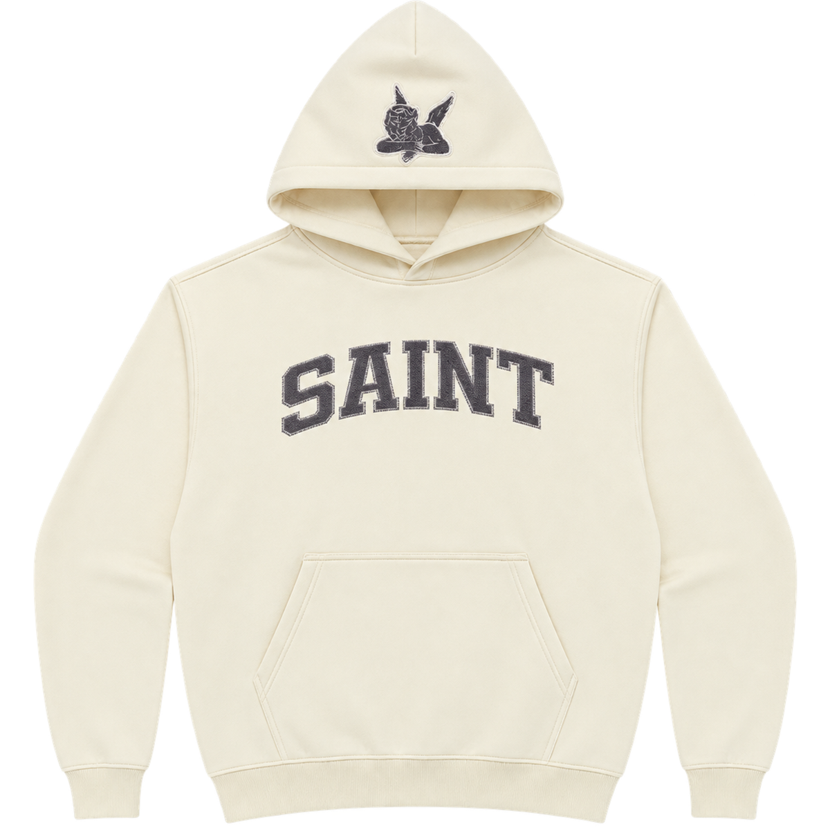 Sweat à capuche Saint Logo - Crème/Brun