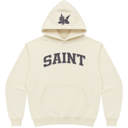Sweat à capuche Saint Logo - Crème/Brun