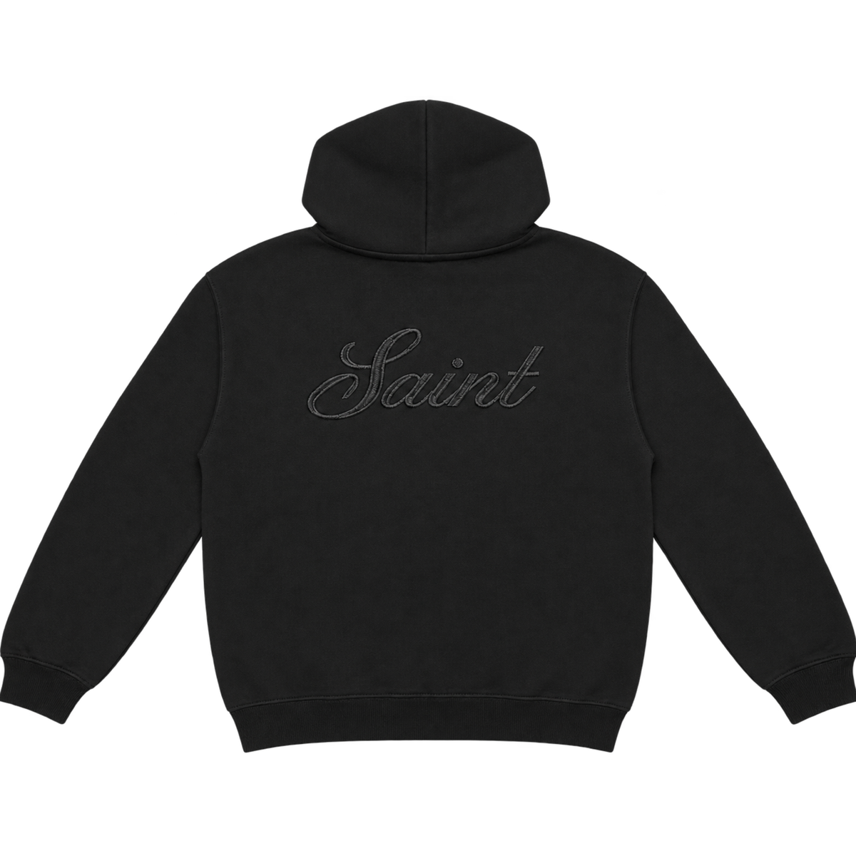 Sweat à capuche Zippé SAINT signature - noir/noir
