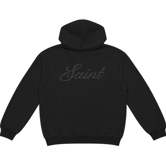Saint Hoodie Zip Up signature - Black/Black