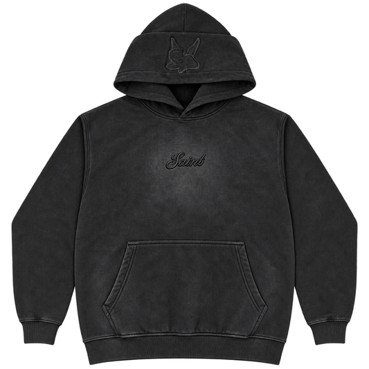 Sweat à capuche Saint Signature - Noir délavé