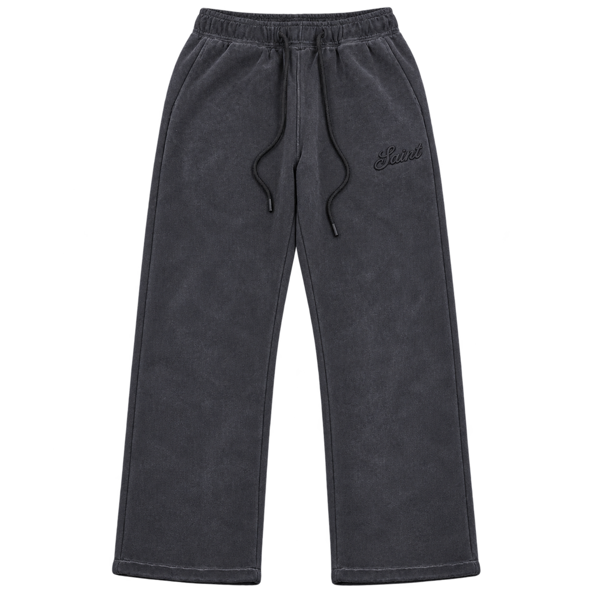 PANTALON DE JOGGING DÉCONTRACTÉ SAINT LOGO Signature - NOIR délavé