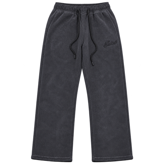 PANTALON DE JOGGING DÉCONTRACTÉ SAINT LOGO Signature - NOIR délavé