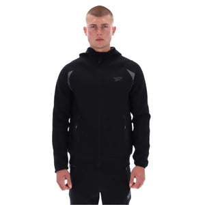 reebok contrast panel zip hoodie - Black