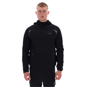 reebok contrast panel zip hoodie - Black