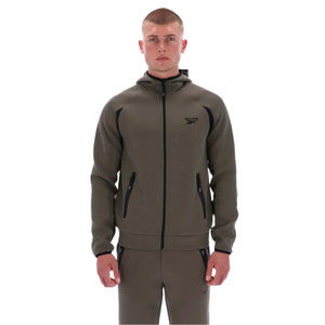 reebok contrast panel zip hoodie - Army green