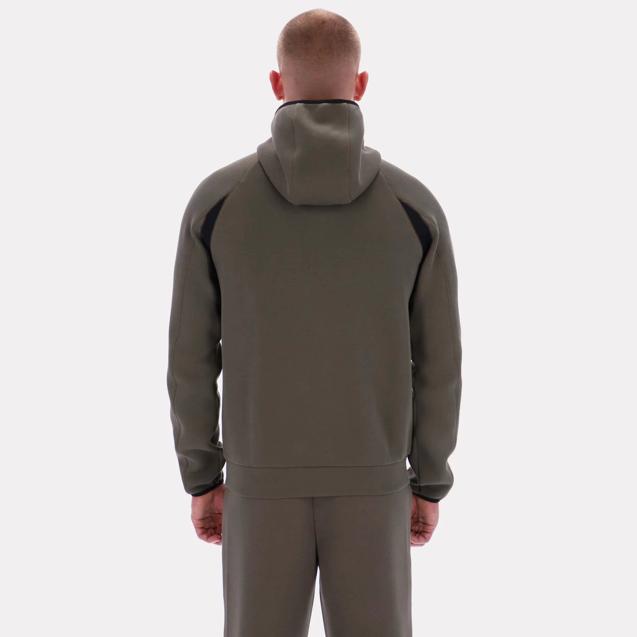 reebok contrast panel zip hoodie - Army green
