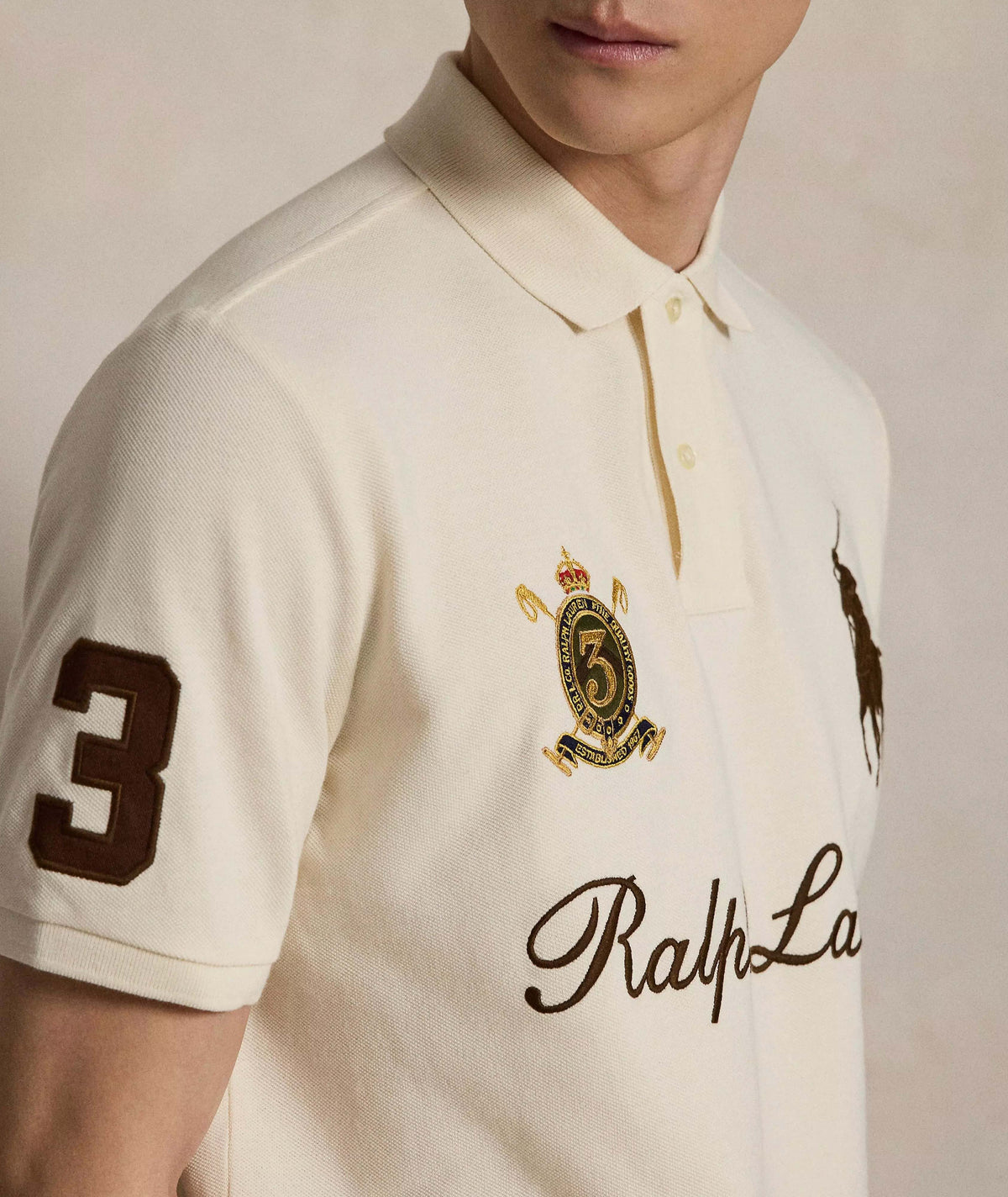 Big Pony 20th Anniversary Crest Polo - cream