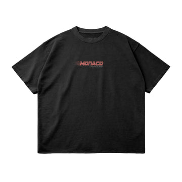 MONACO RED RACING LOGO TEE - Faded Black
