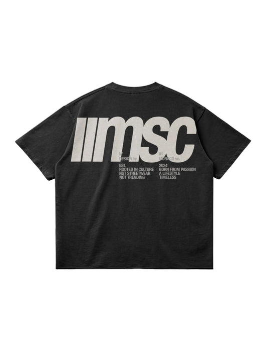 MSC LABEL TEE - Faded Black