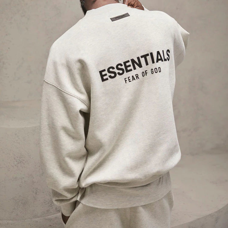 ESSENTIALS FOG CREWNECK LIGHT HEATHER OATMEAL SS22