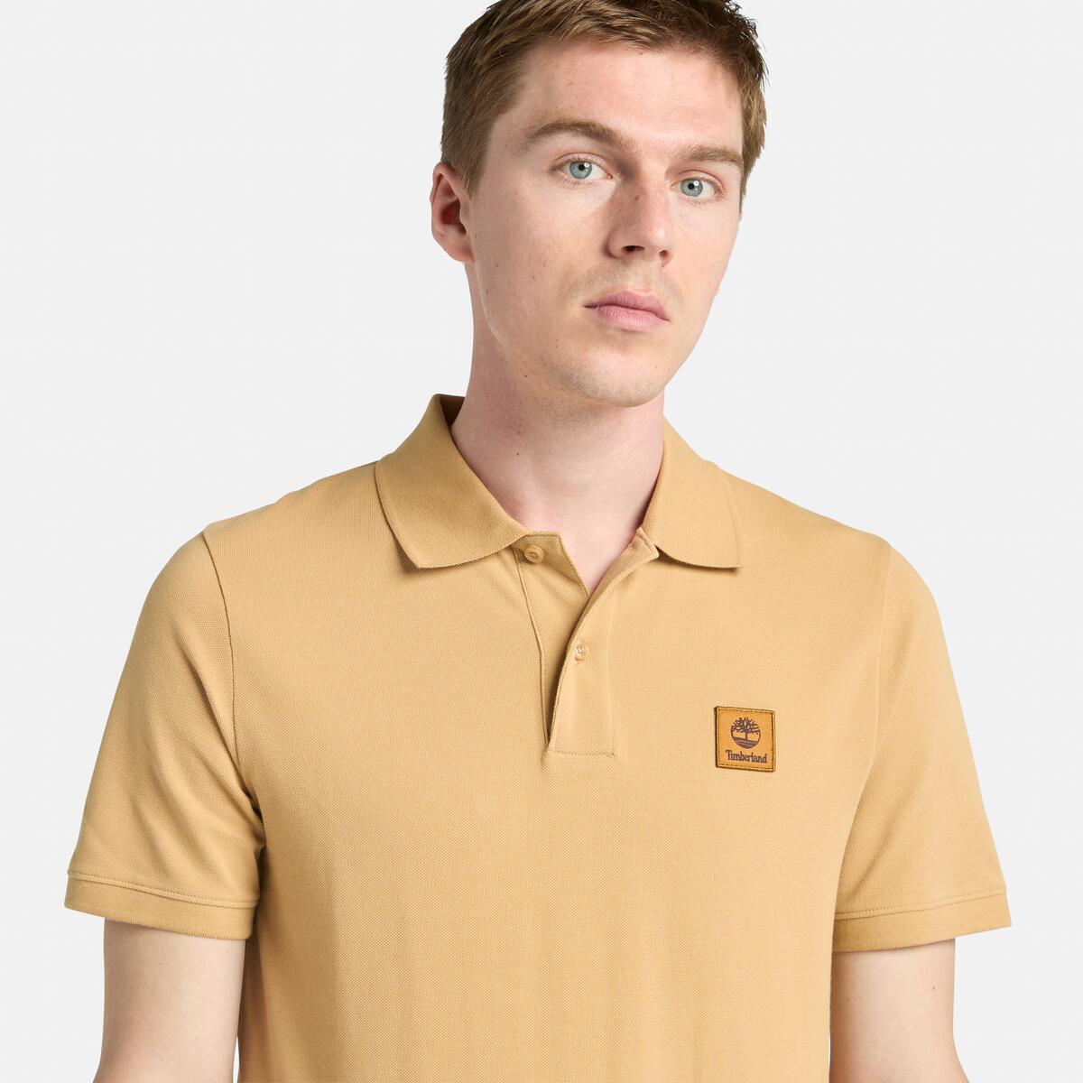 WOVEN BADGE POLO - Light wheat