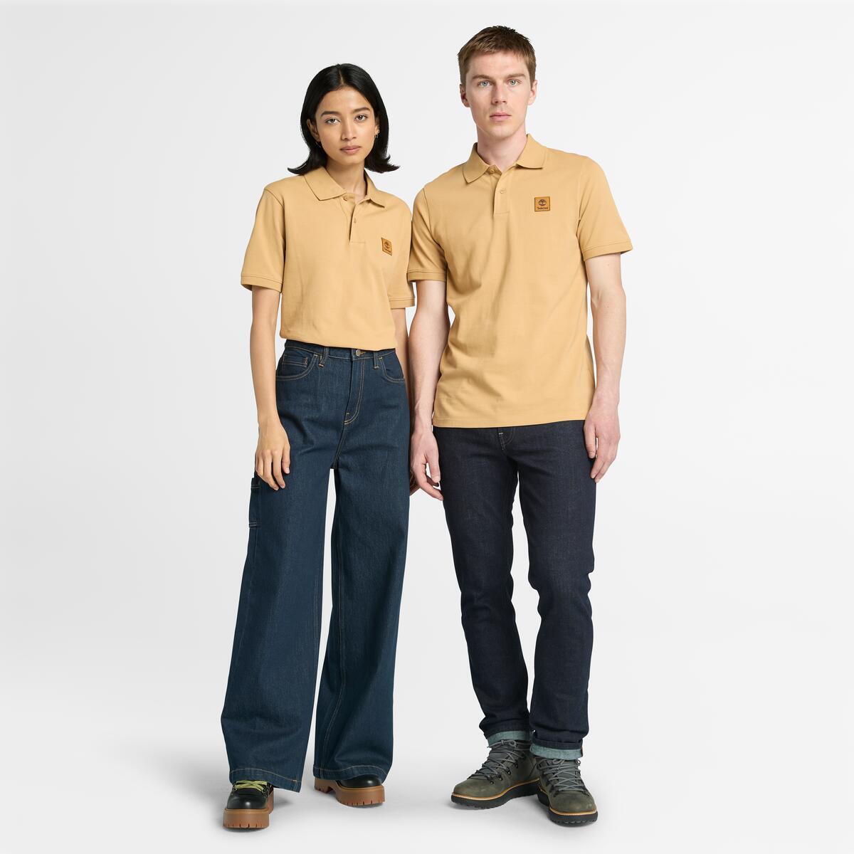 WOVEN BADGE POLO - Light wheat