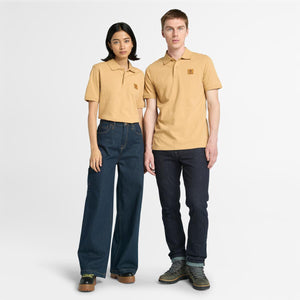 WOVEN BADGE POLO - Light wheat